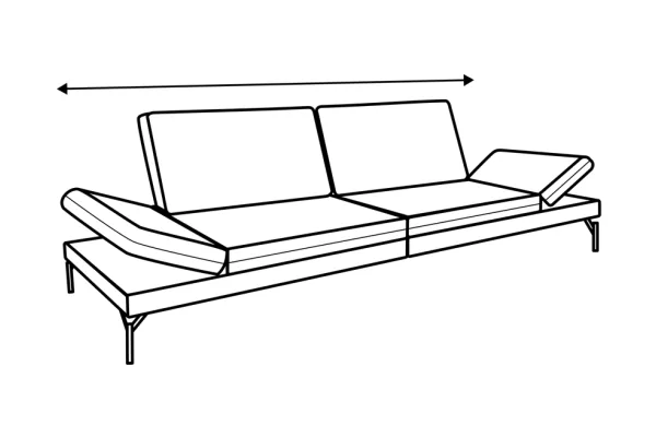 Bellagio – Sofa mit verstellbaren Armlehnen
