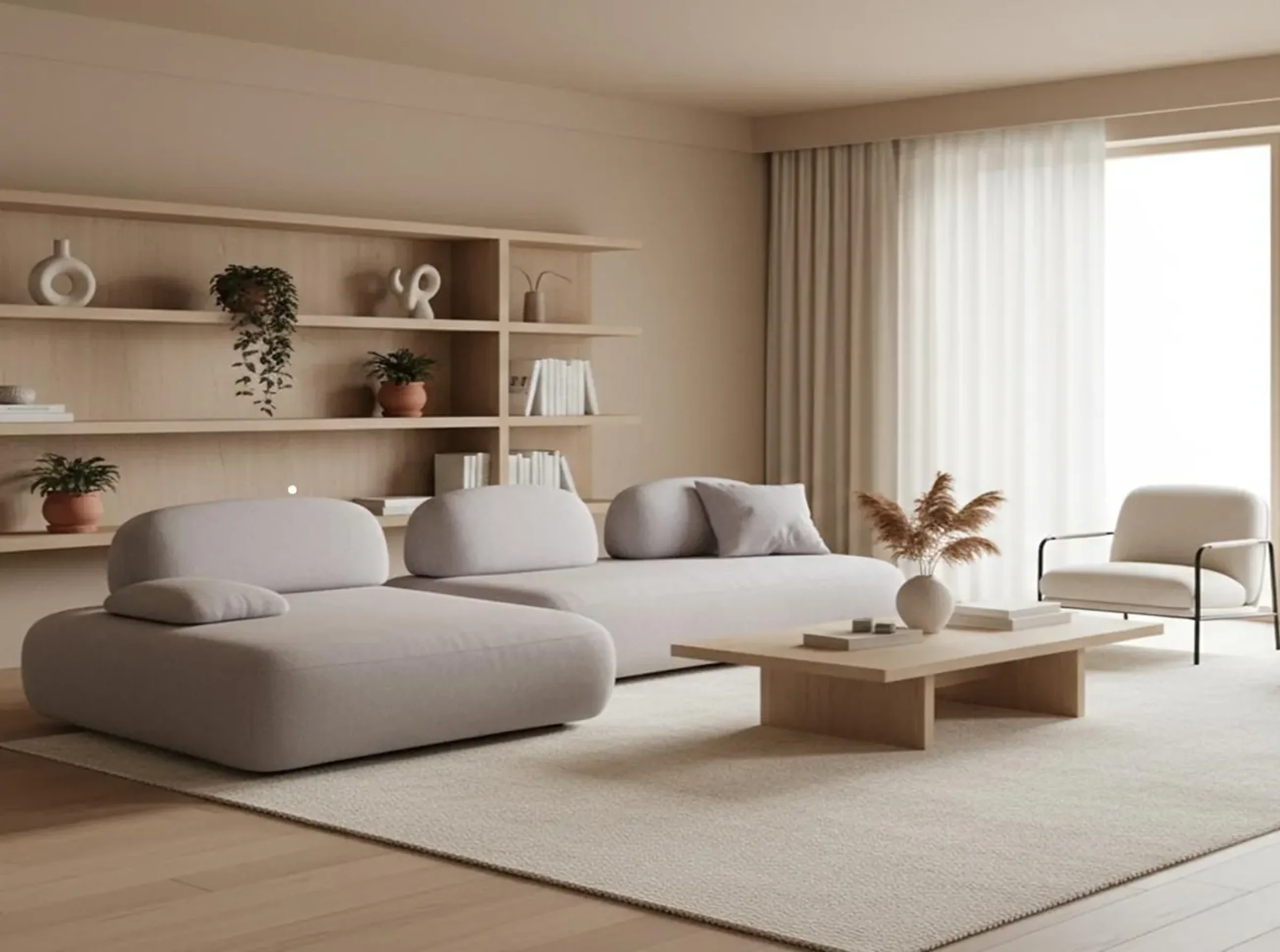 Modulare Elementgruppe Modular in heller Wohnszene