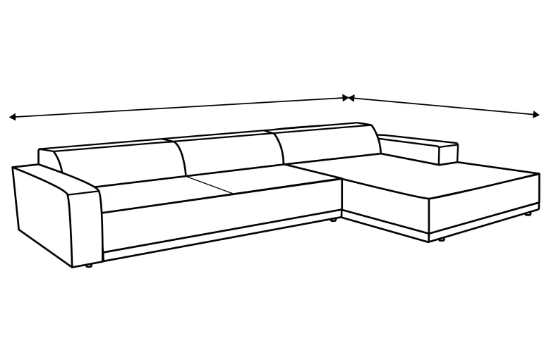 Pisa – Sofa mit Longchair
