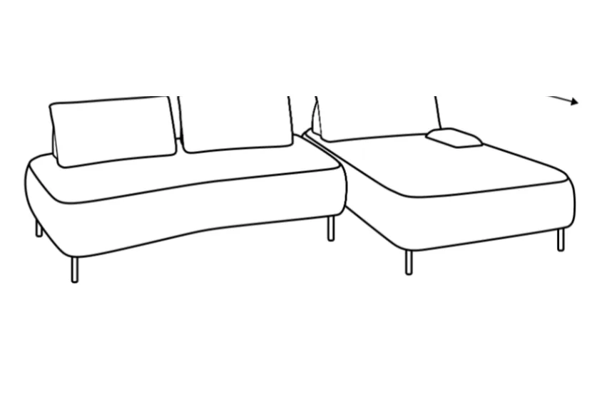 Pure – Sofa mit Longchair, Planungsbeispiel
